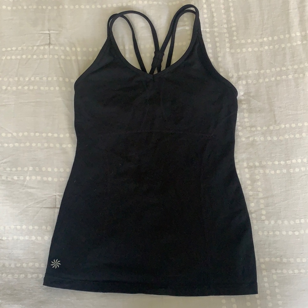 Athleta XS racer back strappy padded workout top